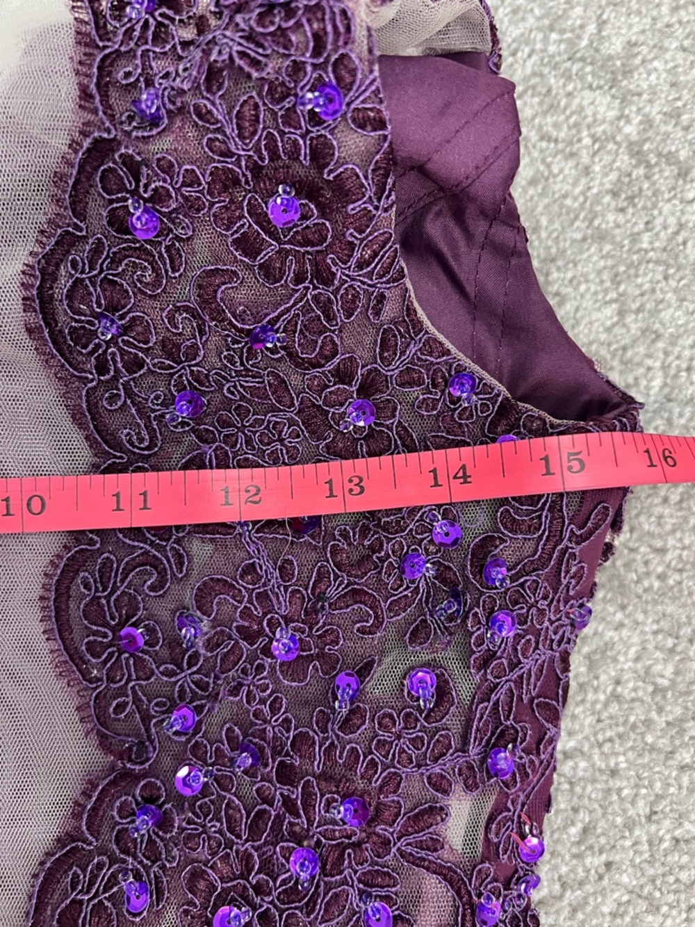 Beaded Rhinestone Chiffon Prom Maxi Purple Sz XS Formal Gown Floor-length NWT #E - Picture 17 of 17